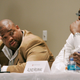 Jason Whitlock and former NBA All-Star Alonzo Mourning during a panel discussion about the black athlete at Morehouse College in Atlanta on May 7, 2007. (John Amis/AP Photo)